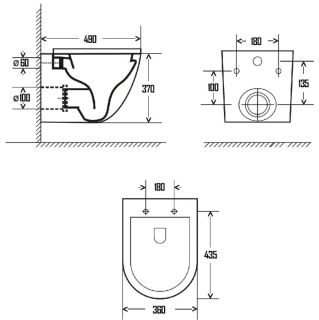 Подвесной унитаз AQUAme AQM2002MB безободковый чёрный матовый